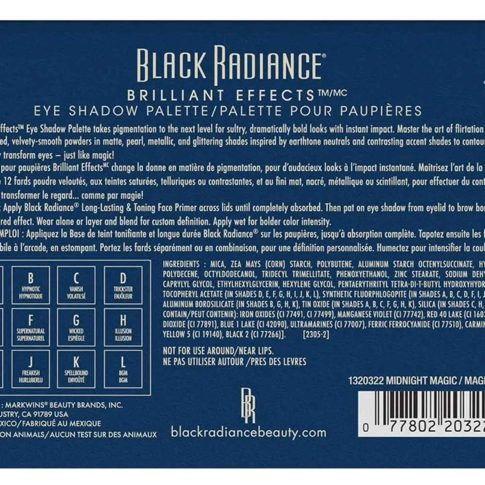 Black Radiance Midnight Magic Eye Shadow and 2 Lipsticks New